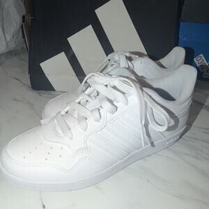 adidas Hoops 4.0 J Low Top Lace-Up White Basketball Sneakers Kids 4.5 JI3470